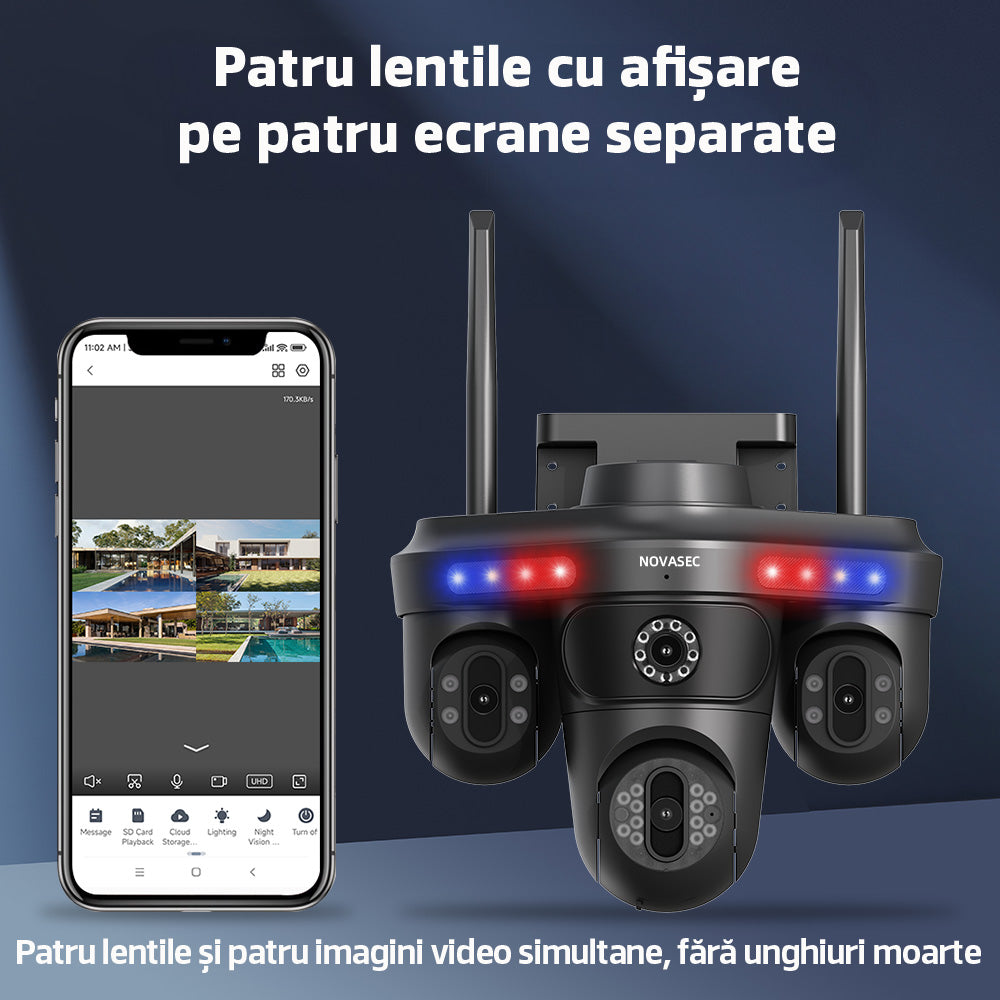 Camera de Supraveghere Cvadrupla Wireless CCTV Novasec HomeShield Plus Camera de Supraveghere Cvadrupla Wireless CCTV Novasec HomeShield Plus